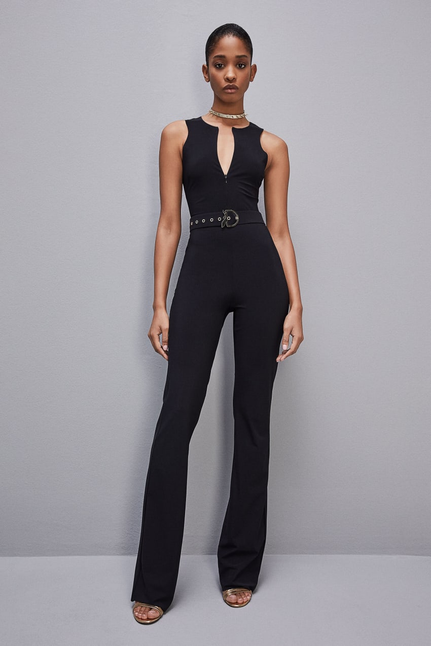 Patrizia Pepe Essential Stretch Technical Jersey Bodysuit Fekete | MUTQL5689