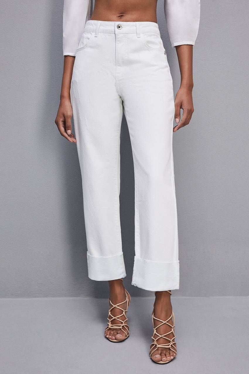 Patrizia Pepe Essential White Bull Denim Pants Fehér | GNYLB7415