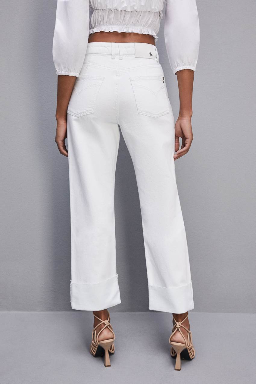 Patrizia Pepe Essential White Bull Denim Pants Fehér | GNYLB7415