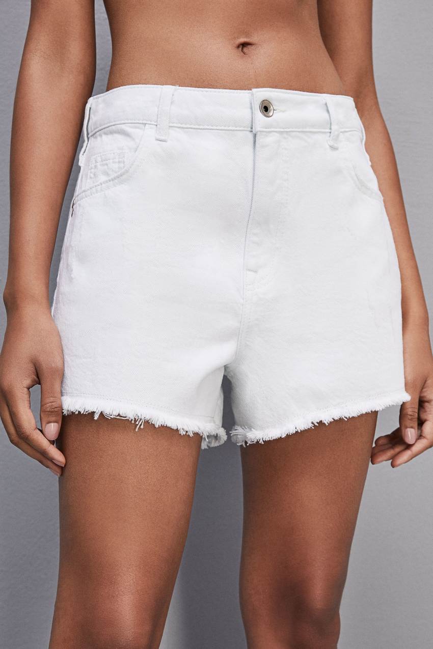 Patrizia Pepe Essential White Bull Denim Shorts Fehér | THISX9148