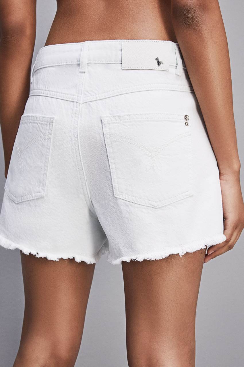 Patrizia Pepe Essential White Bull Denim Shorts Fehér | THISX9148