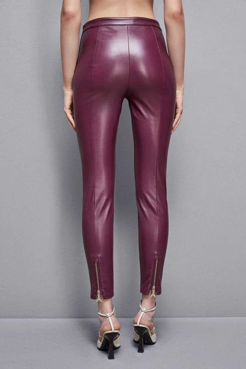 Patrizia Pepe Faux Leather Leggings Lila | BWFQZ4275