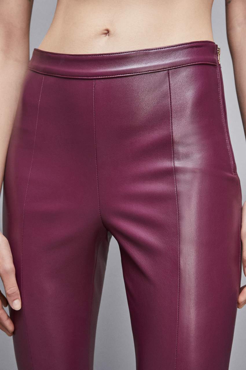 Patrizia Pepe Faux Leather Leggings Lila | BWFQZ4275