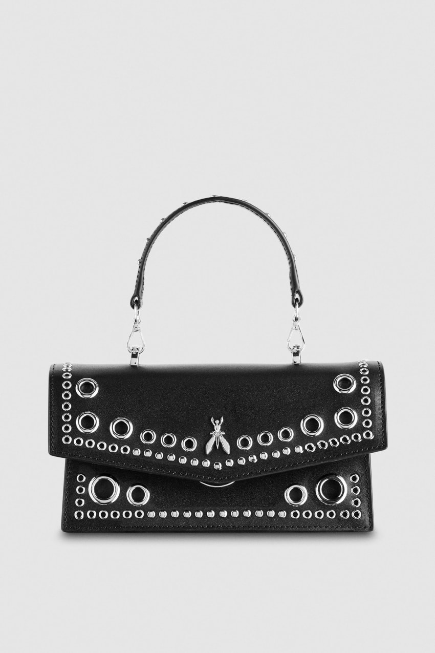 Patrizia Pepe Fly Bamby Eyelet Bag Fekete | GBSZR5047