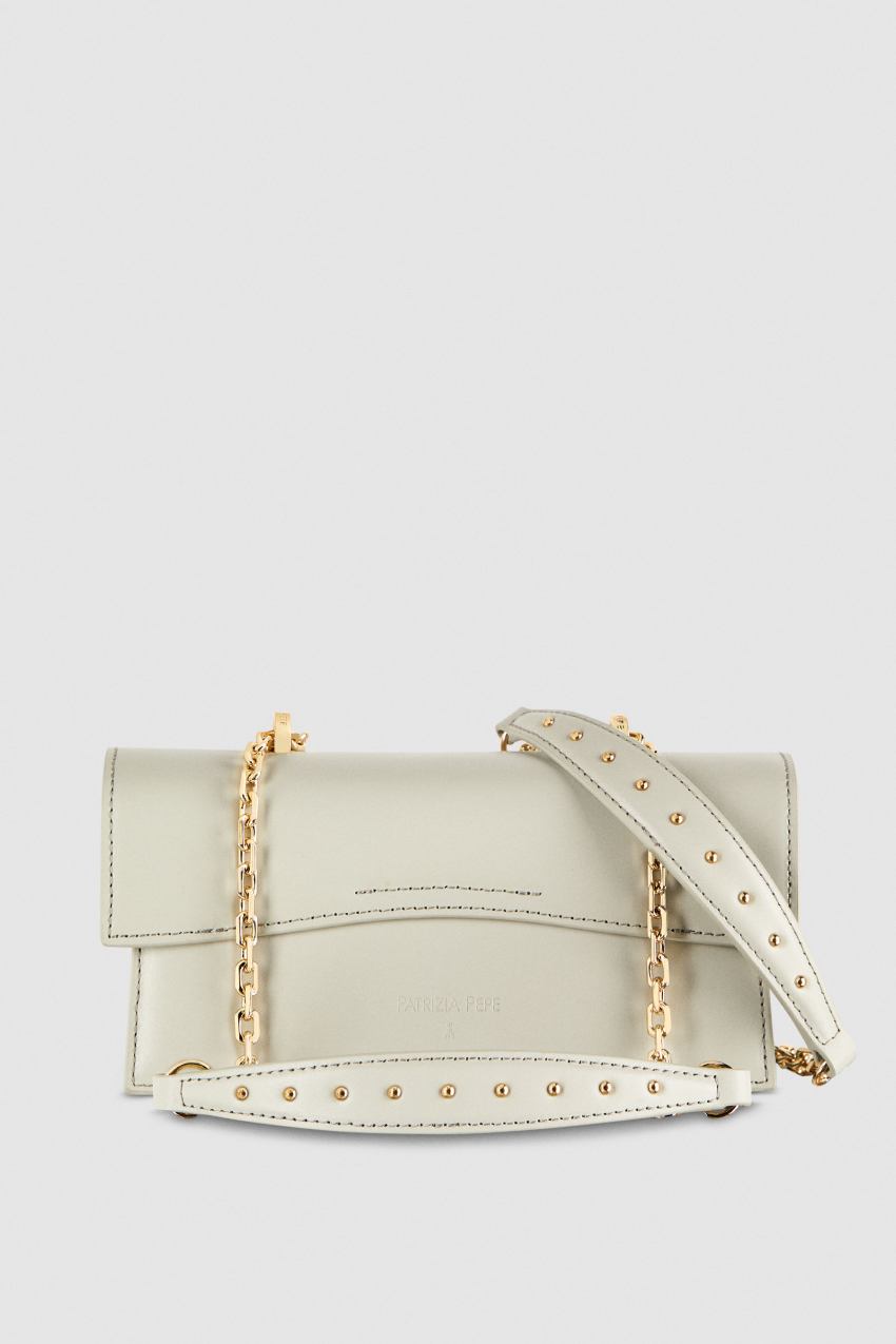 Patrizia Pepe Fly Bamby Leather Shoulder Bag Szürke | VDTKO3419