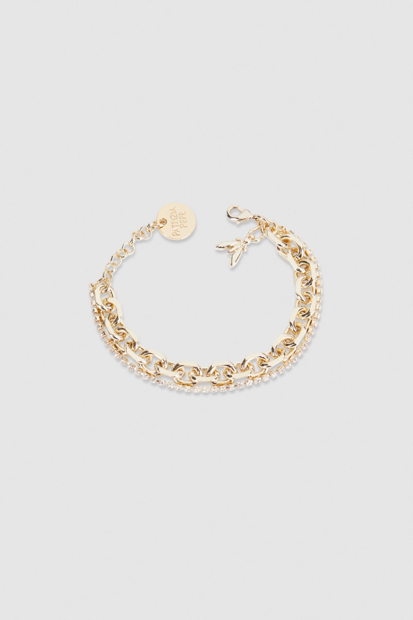 Patrizia Pepe Fly Diamond Brass Chain Bracelet Arany | EVIPW1572