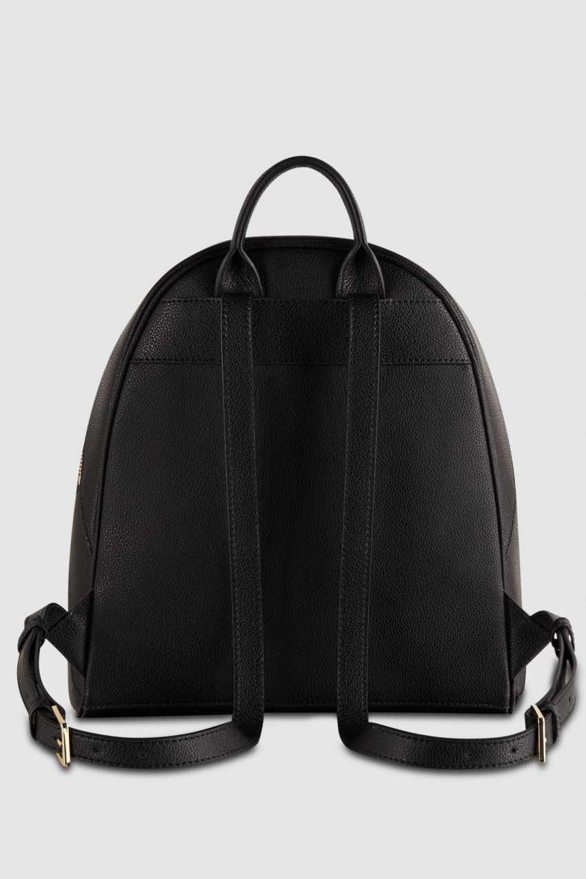 Patrizia Pepe Fly Leather Backpack With Double Pocket Fekete | QDRSB7530