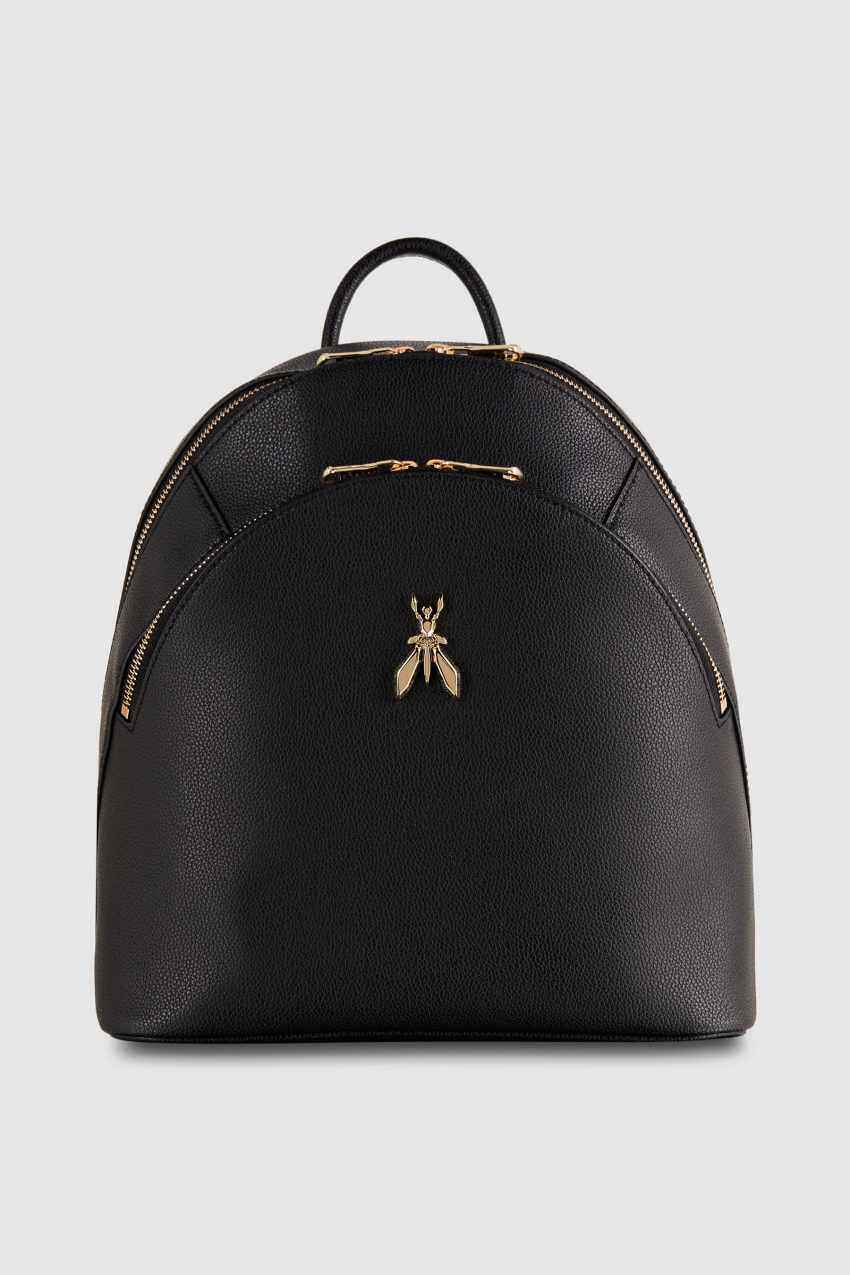 Patrizia Pepe Fly Leather Backpack With Double Pocket Fekete | QDRSB7530