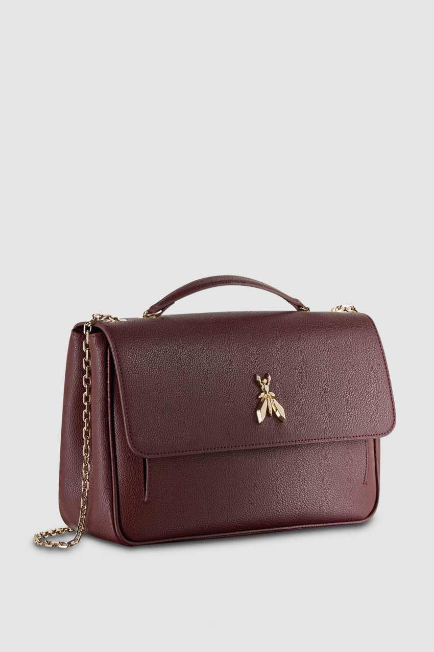 Patrizia Pepe Fly Leather Shoulder Bag With Chain Lila | PYHJC3841