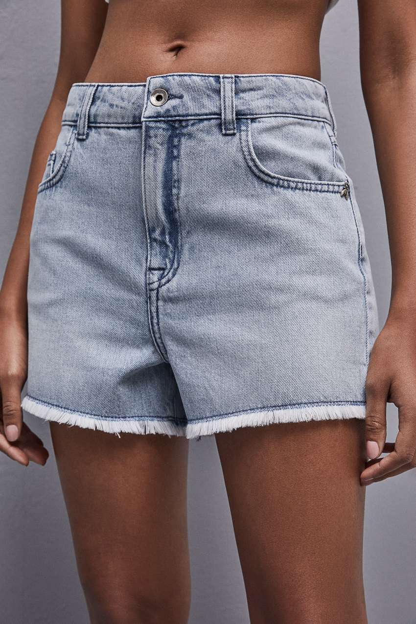 Patrizia Pepe Frayed Denim Shorts Világos Kék | YCXSG6093