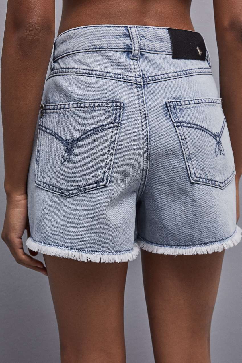 Patrizia Pepe Frayed Denim Shorts Világos Kék | YCXSG6093