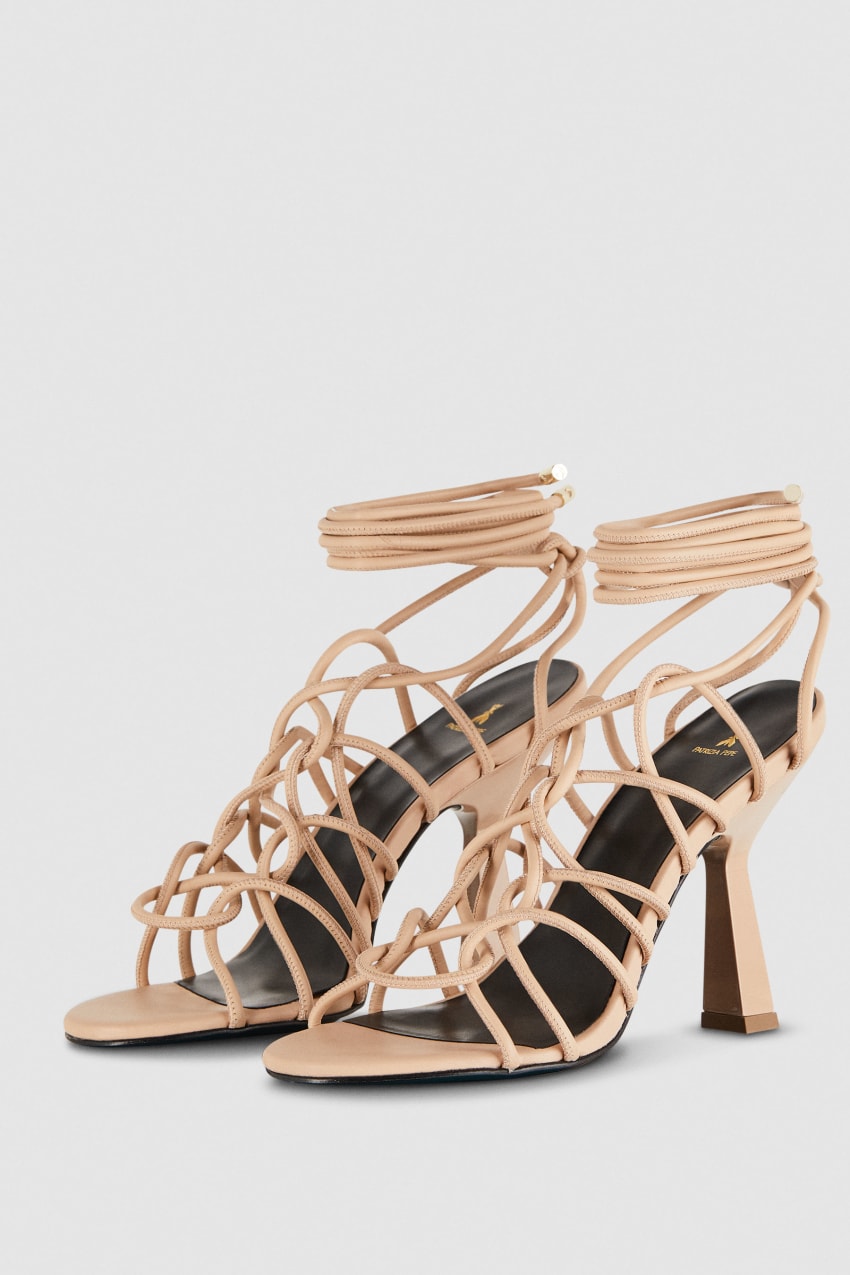 Patrizia Pepe Heeled Ankle Sandals Bézs | PLBIK9375