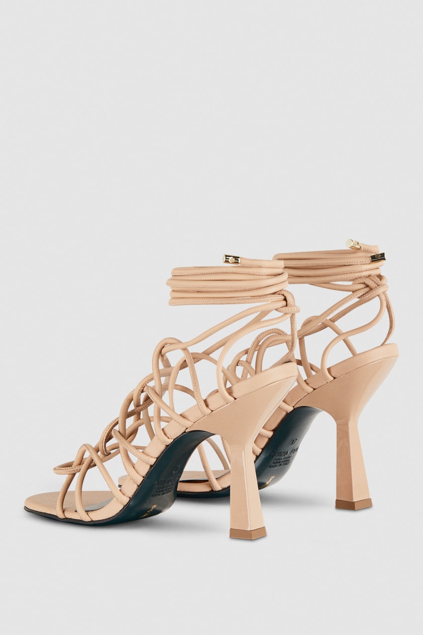 Patrizia Pepe Heeled Ankle Sandals Bézs | PLBIK9375