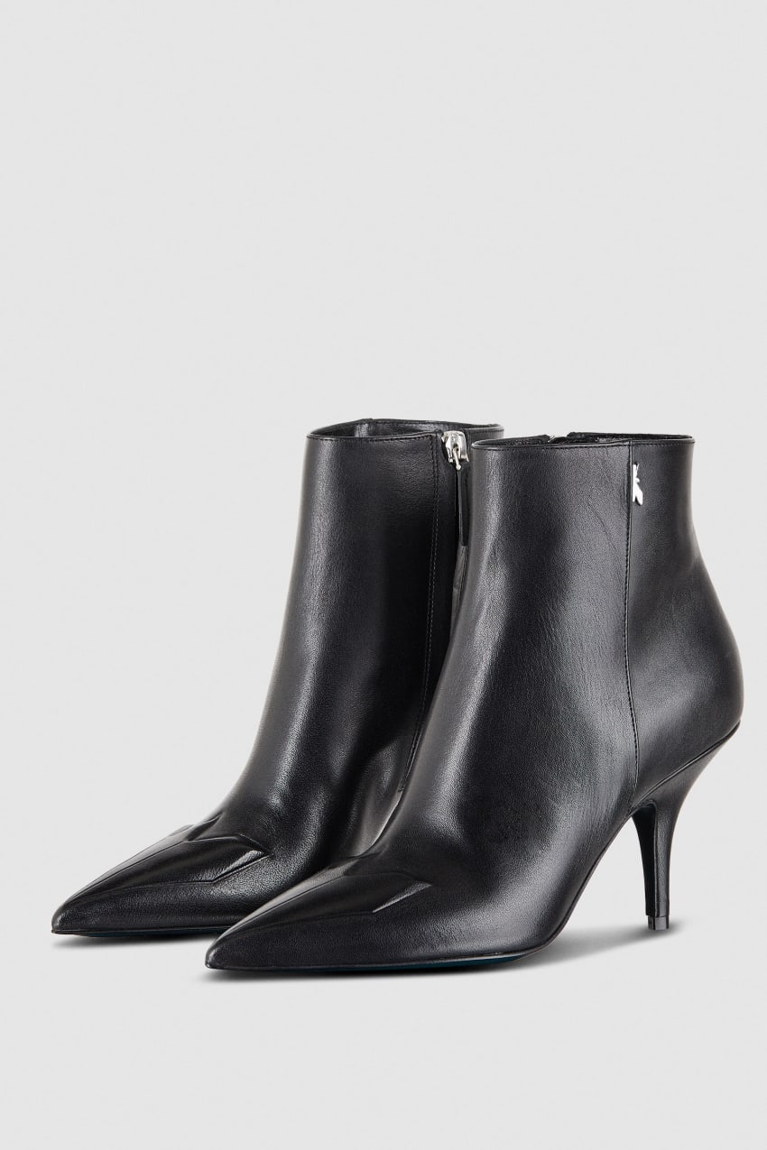 Patrizia Pepe Heeled Leather Ankle Boots Fekete | ULADB3497