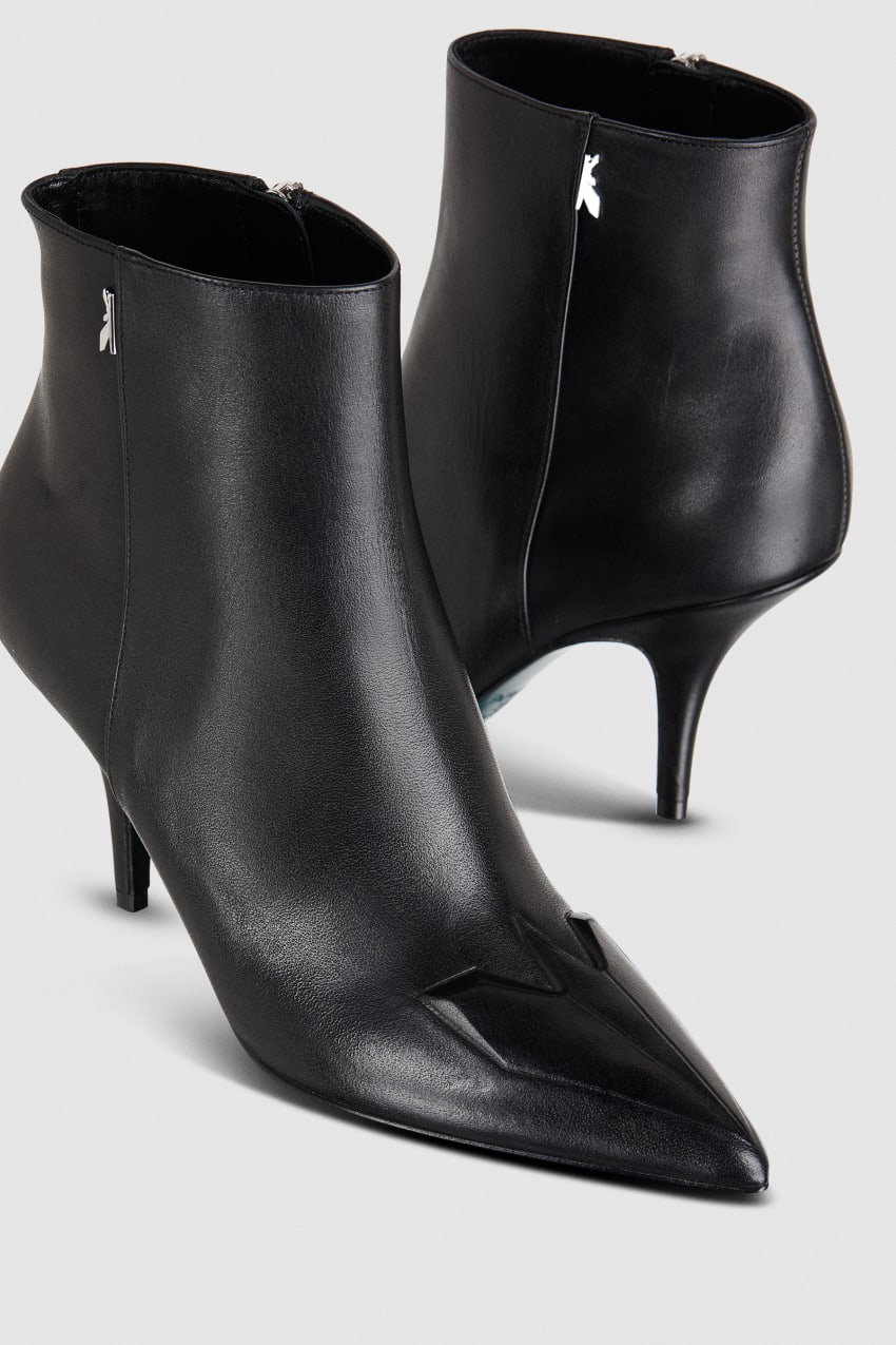 Patrizia Pepe Heeled Leather Ankle Boots Fekete | ULADB3497