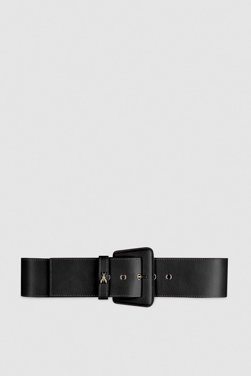 Patrizia Pepe High-waisted Belt With Leather Lining Fekete | UQXSA1243