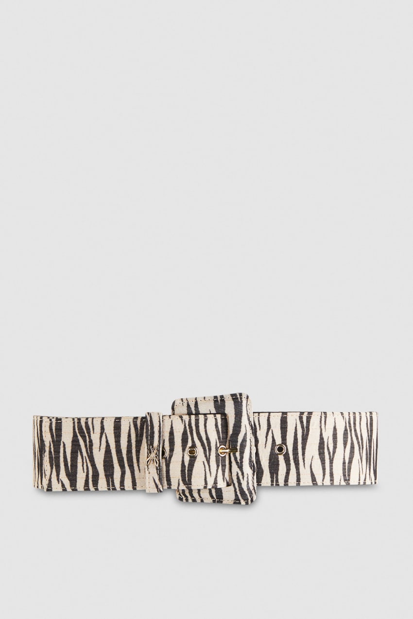 Patrizia Pepe High-waisted Belt With Lined Buckle Animalier | QUSFB8592