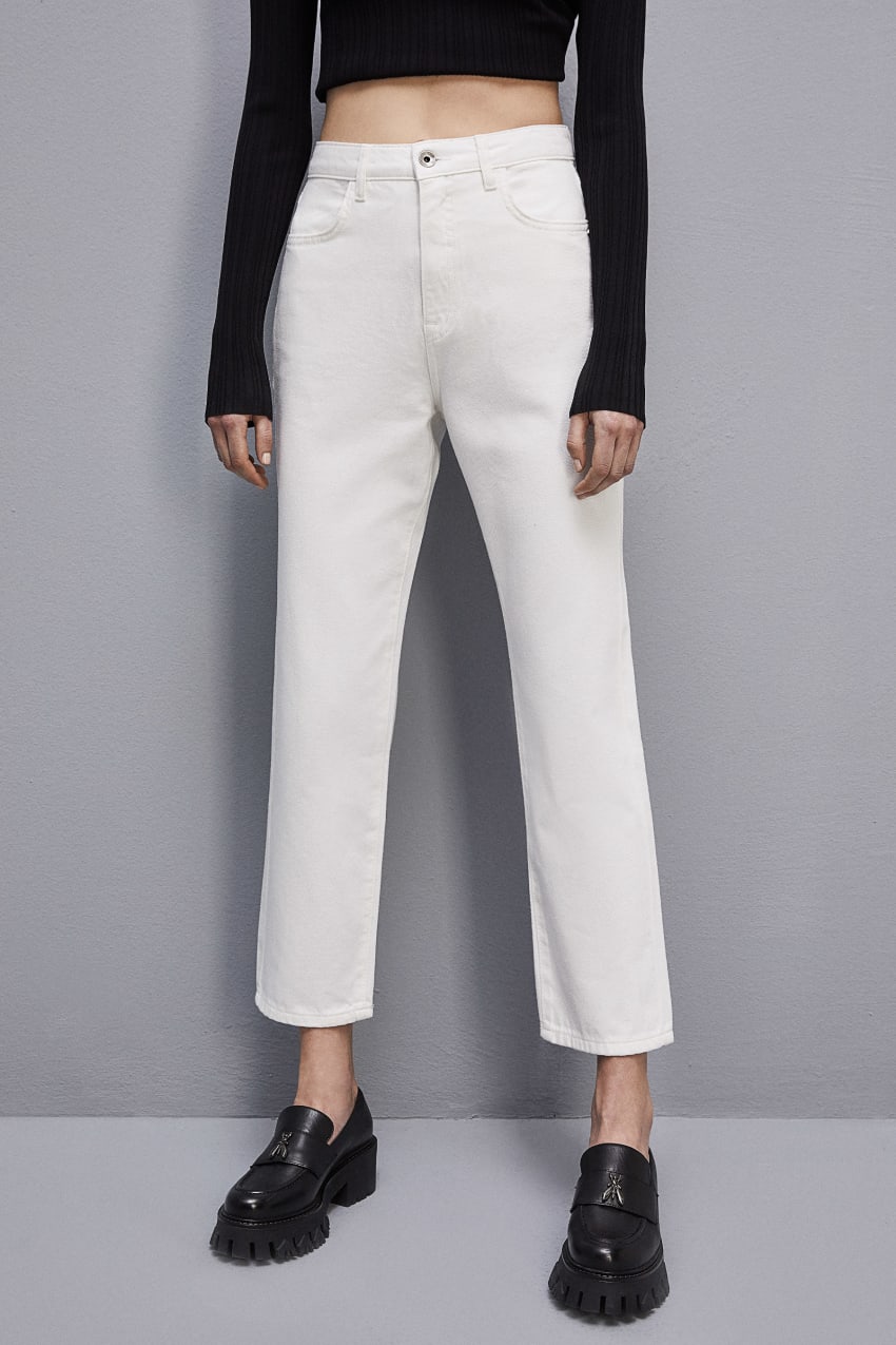 Patrizia Pepe High-waisted Denim Pants Fehér | LYCGH4375