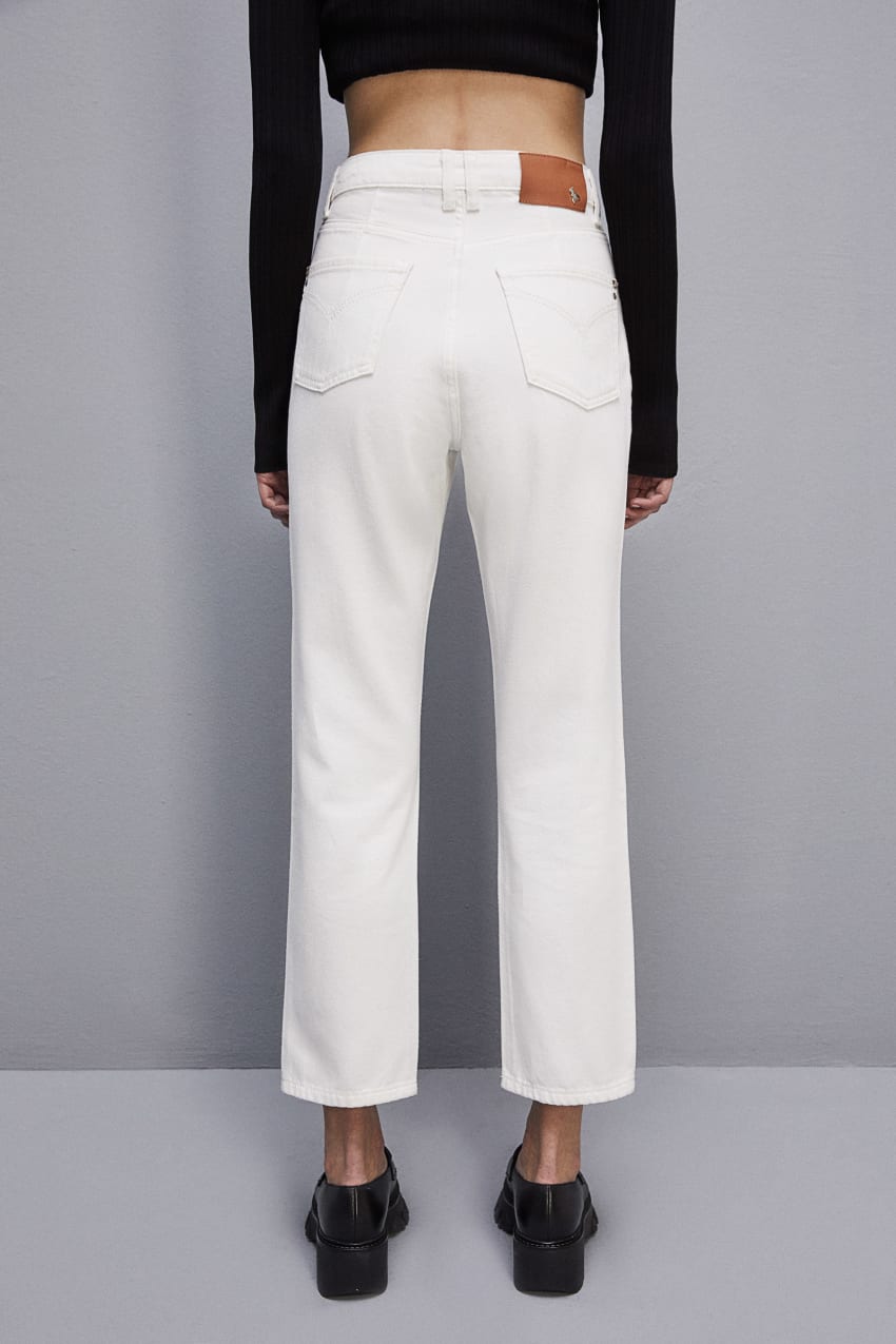 Patrizia Pepe High-waisted Denim Pants Fehér | LYCGH4375