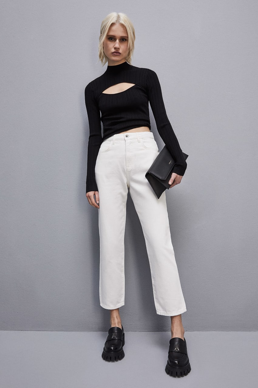 Patrizia Pepe High-waisted Denim Pants Fehér | LYCGH4375