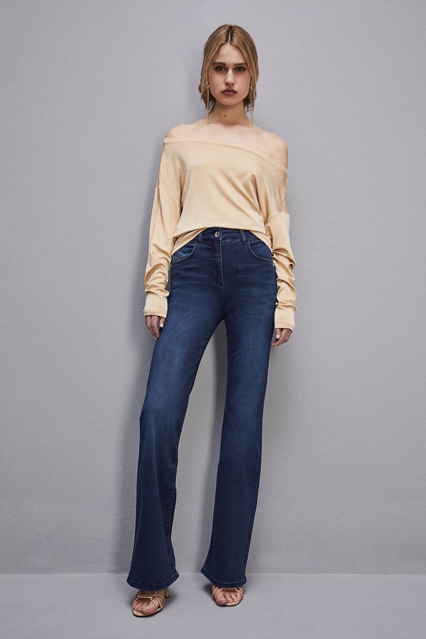 Patrizia Pepe Jeans Jeggings Flare Kék | BCFES1768