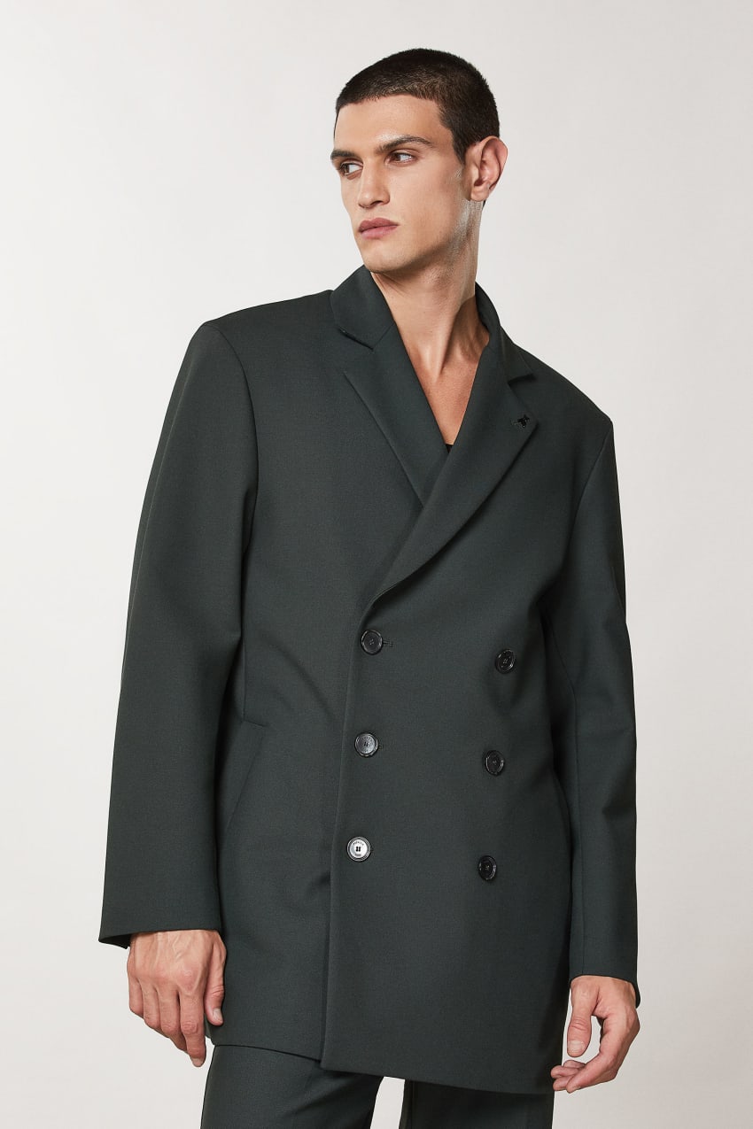 Patrizia Pepe Lined Double-breasted Coat Zöld | PKLBW6958