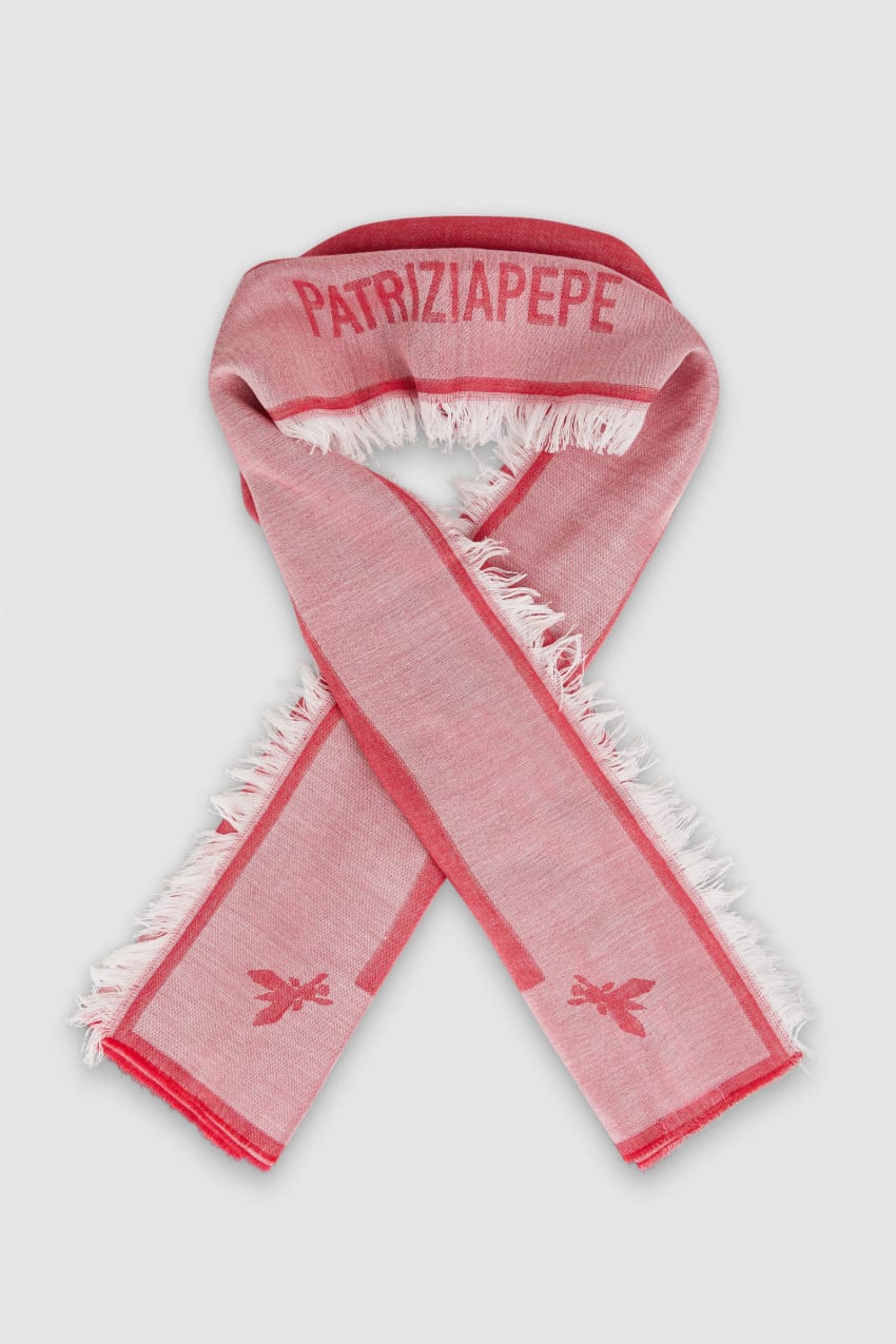 Patrizia Pepe Logo Print Scarf Rózsaszín | SFVCQ2560