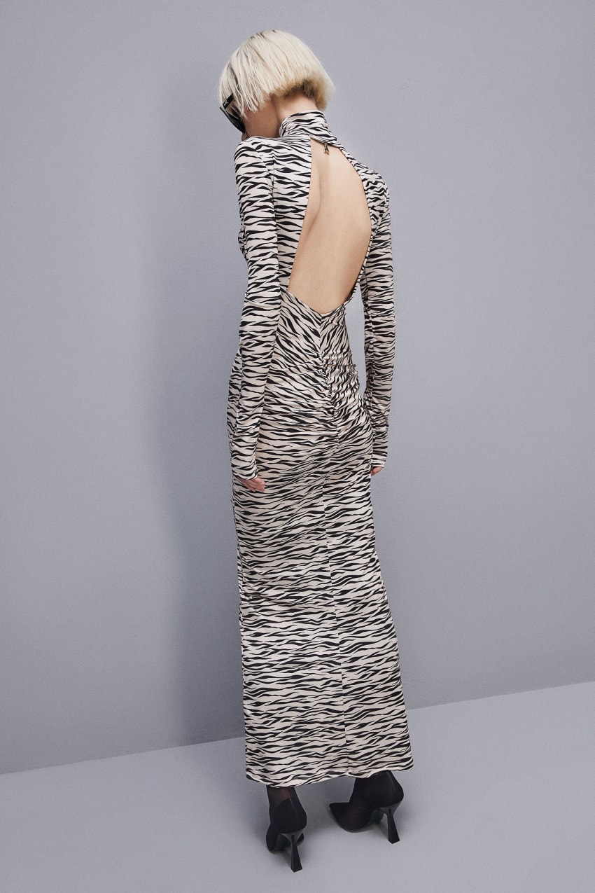 Patrizia Pepe Long Slim Fit Dress Animalier | SVTRA4895