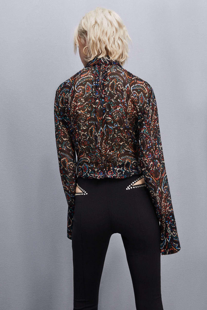 Patrizia Pepe Long-sleeved Printed Shirt Fekete | CFWEH7150