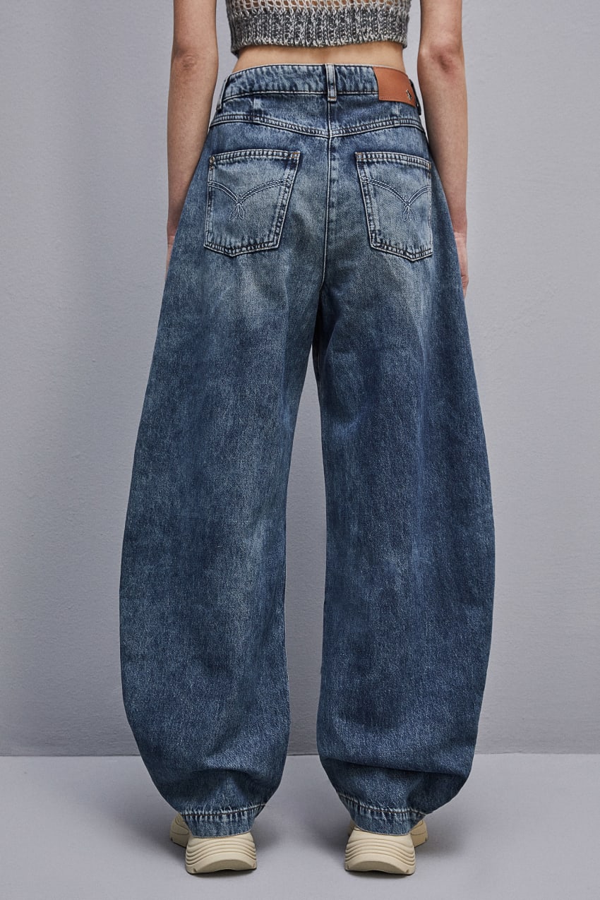 Patrizia Pepe Low Waist Balloon Denim Pants Világos Kék | XCGDQ2548