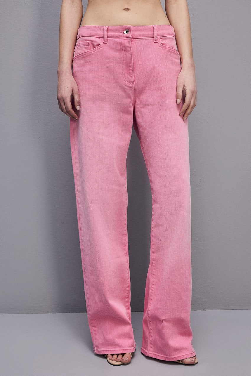 Patrizia Pepe Low Waist Straight Pants Rózsaszín | ZLWUS3620