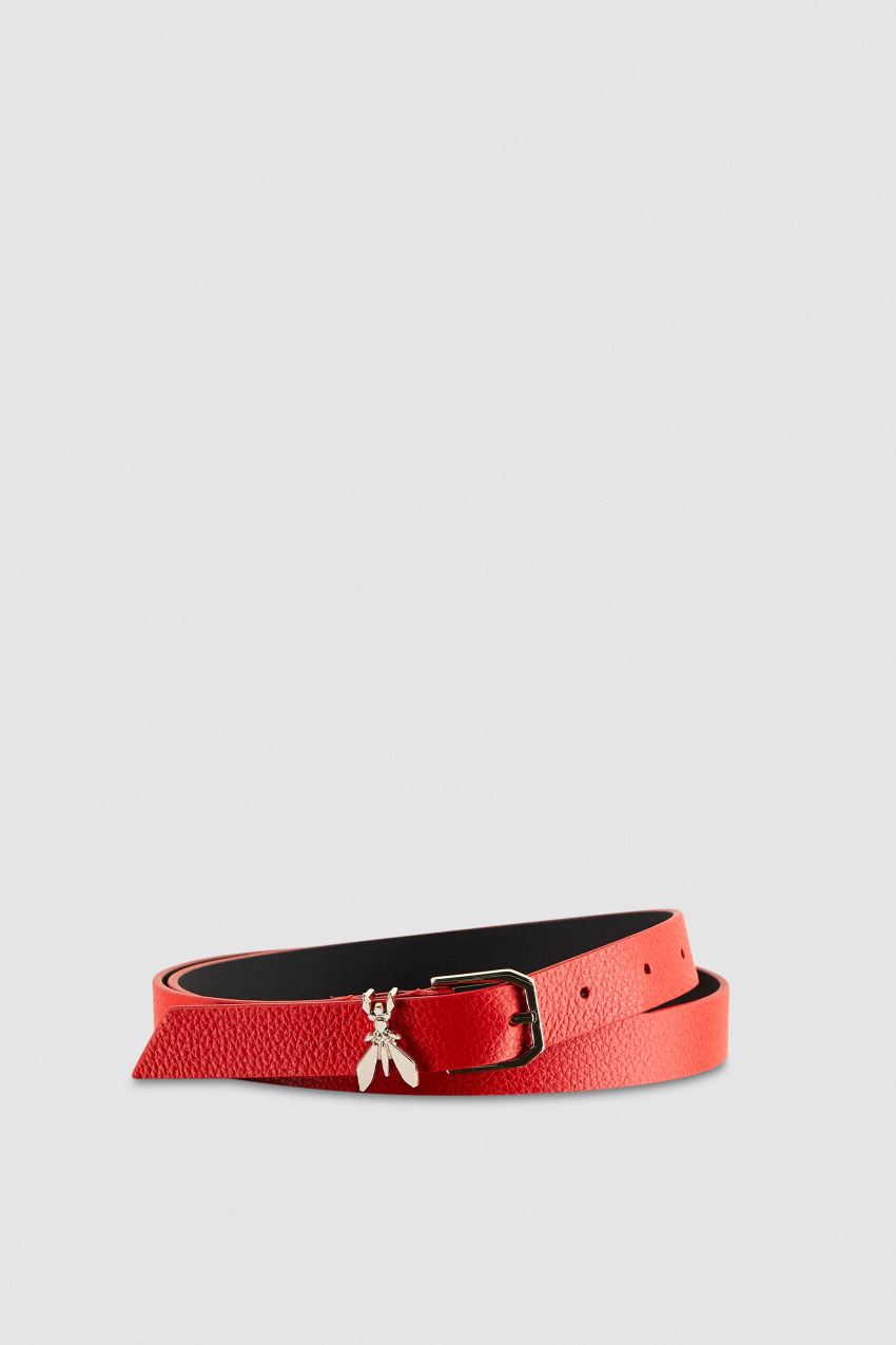 Patrizia Pepe Low-waist Hammered Leather Belt Piros | ASHKG1463