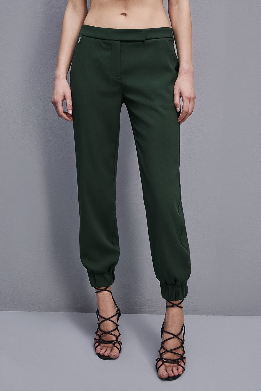 Patrizia Pepe Low-waisted Crepe Jogger Pants Zöld | QFIRT4572