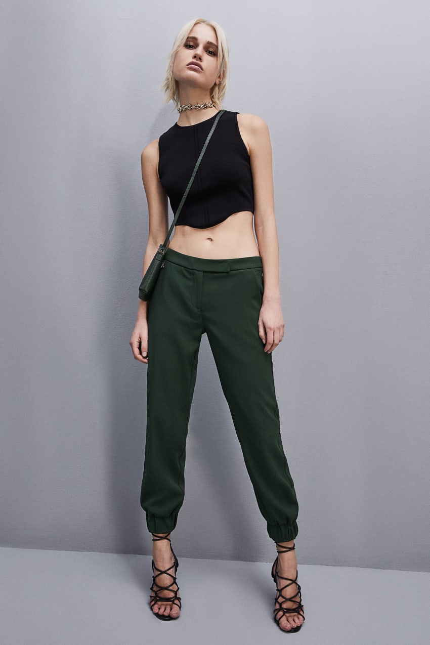 Patrizia Pepe Low-waisted Crepe Jogger Pants Zöld | QFIRT4572