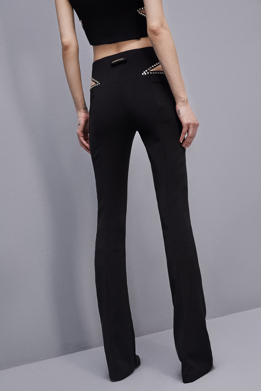 Patrizia Pepe Low-waisted Crepe Pants Fekete | YBWKX2503