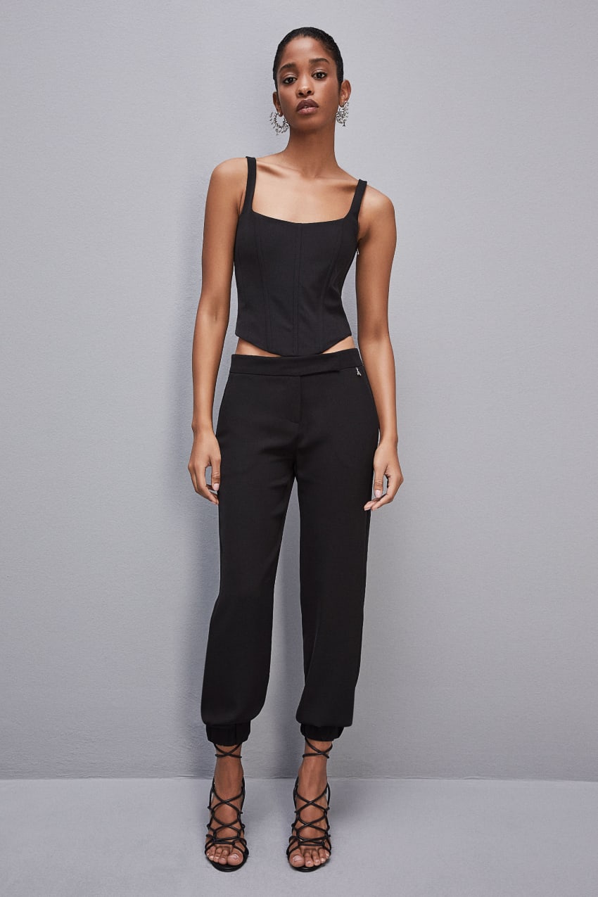 Patrizia Pepe Low-waisted Jogger Pants Fekete | JZVKX5429