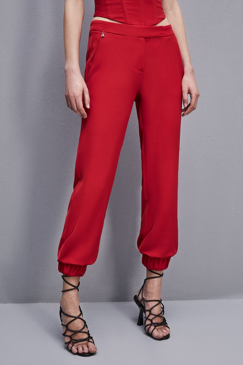 Patrizia Pepe Low-waisted Jogger Pants Piros | IOYDQ0492