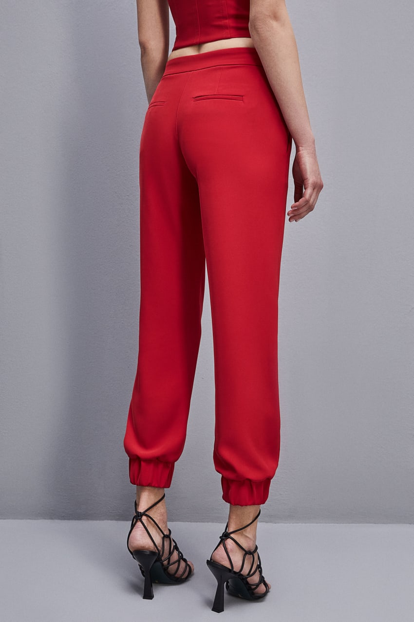 Patrizia Pepe Low-waisted Jogger Pants Piros | IOYDQ0492