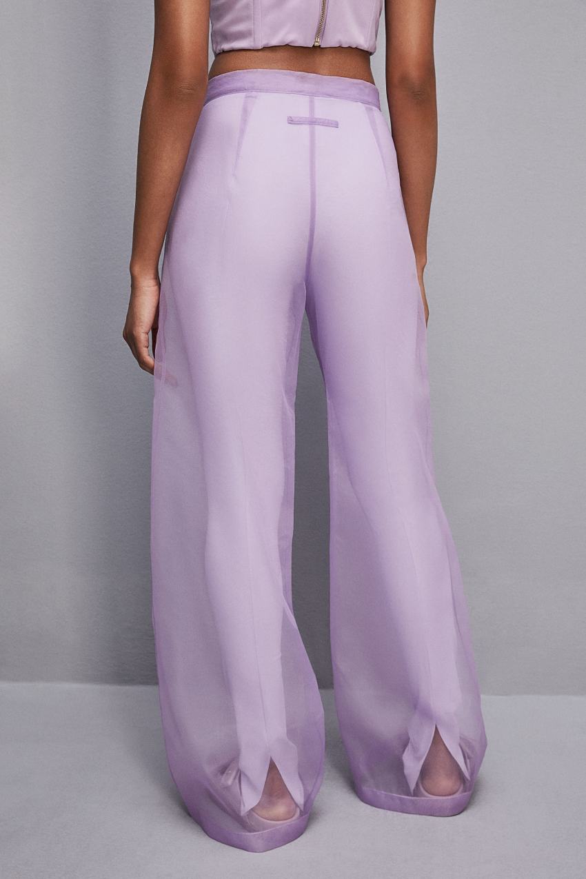 Patrizia Pepe Low-waisted Palazzo Fit Pants In Jersey Lila | IAKZW4608