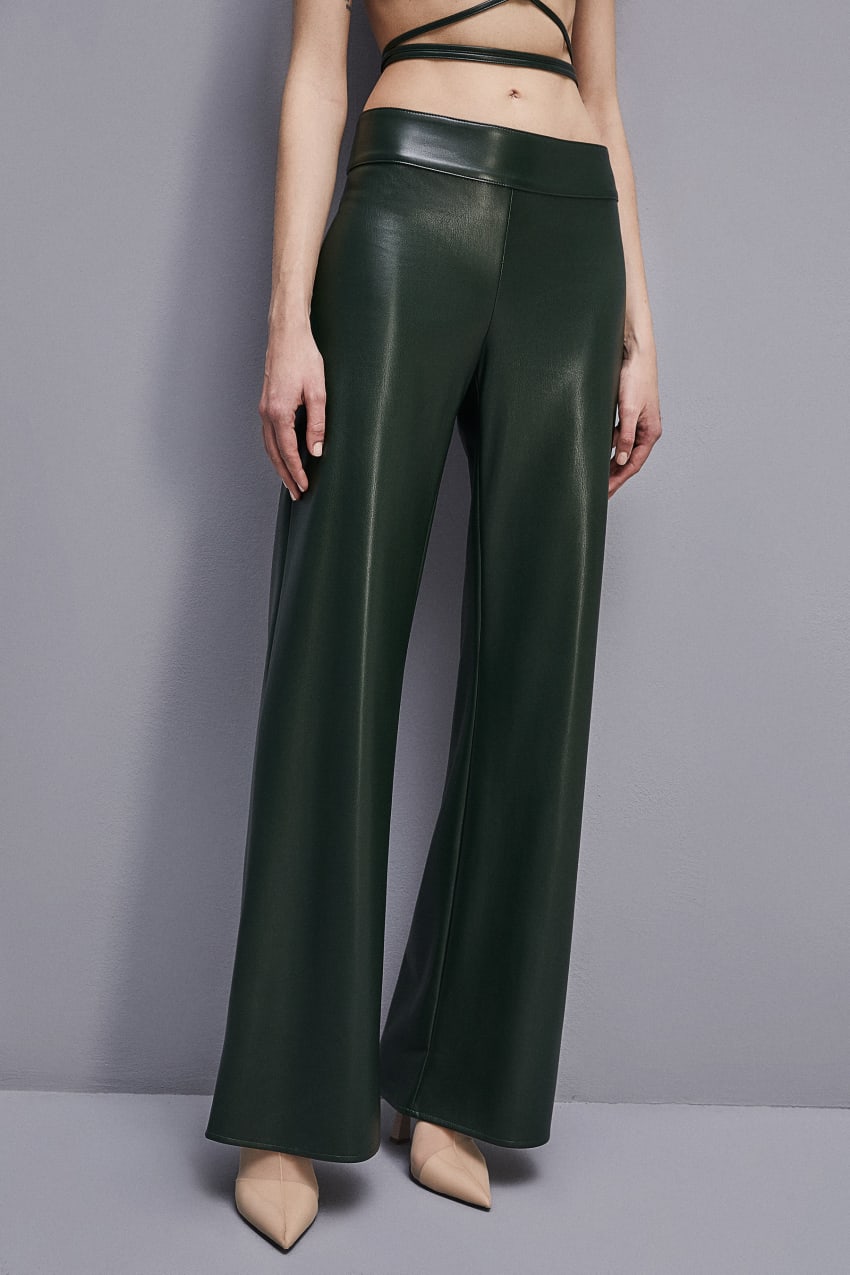 Patrizia Pepe Low-waisted Palazzo Fit Pants Zöld | XMOKN8547