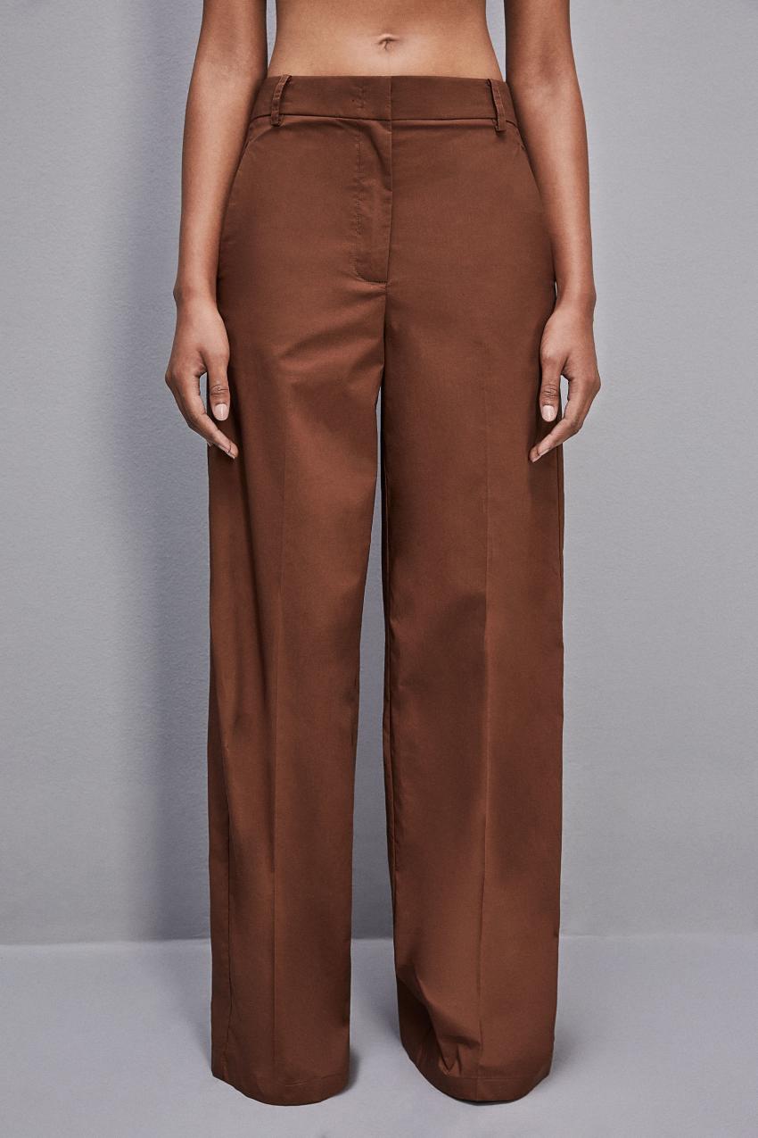 Patrizia Pepe Low-waisted Palazzo Fit Pants Barna | KQSVX7830