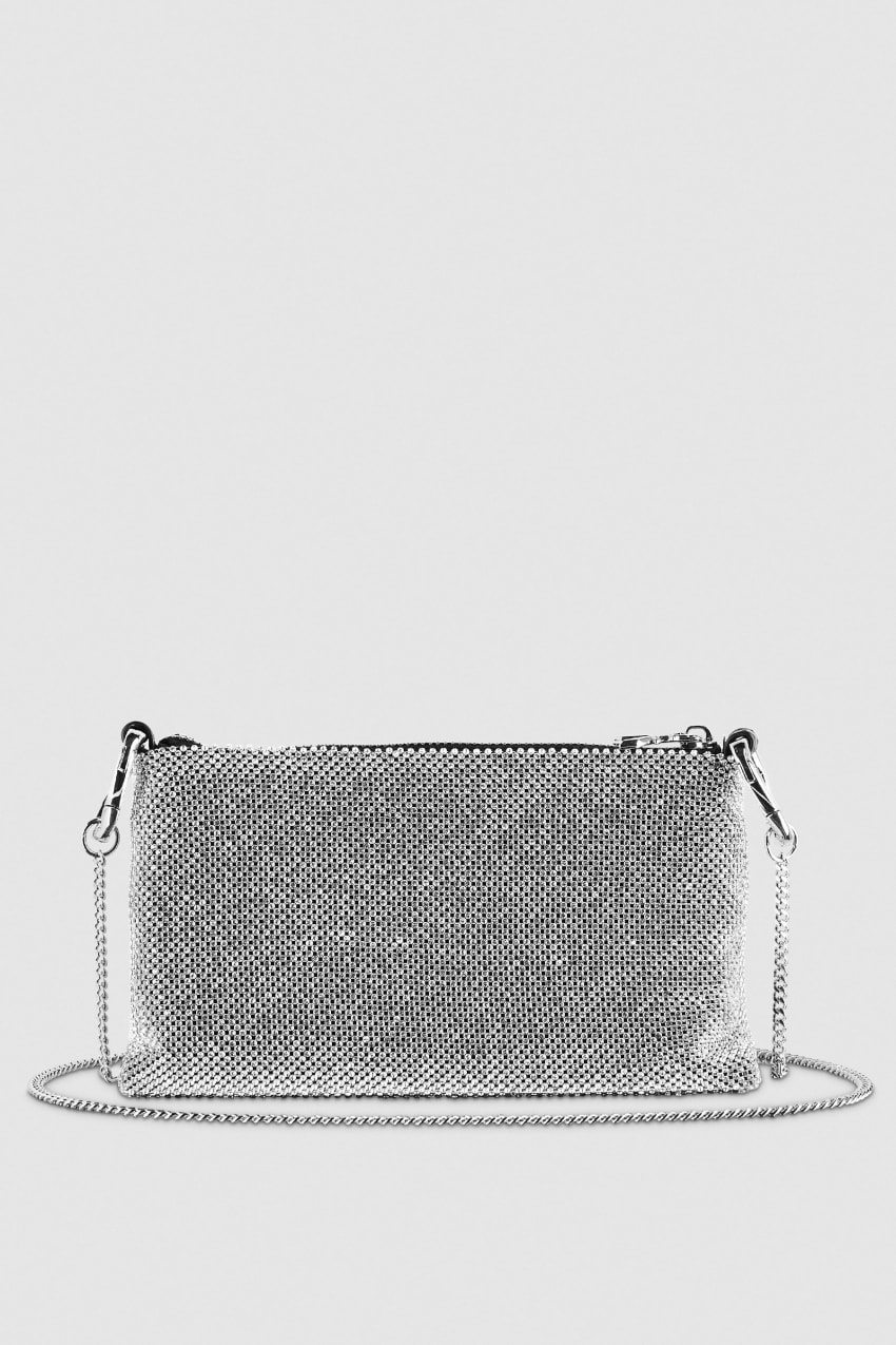 Patrizia Pepe Maxichain Rhinestone Clutch Bag Titán | EZGTD7352