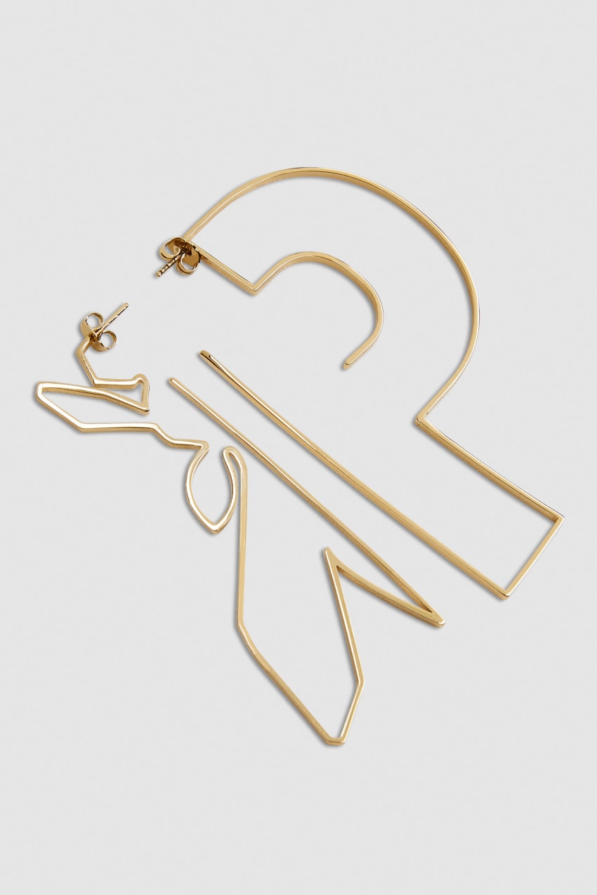 Patrizia Pepe Metal Maxy Fly Brass Earrings Arany | KLZHB4192