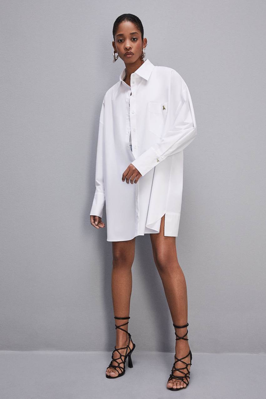 Patrizia Pepe Mini Over Shirt Dress Fehér | XVYWF2381