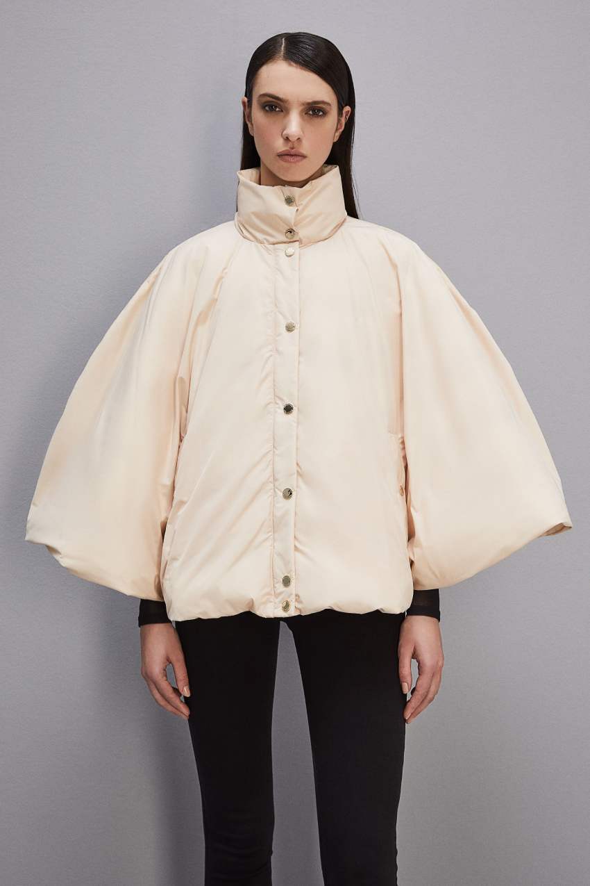 Patrizia Pepe Mix Fabric Padded Cape Bézs | LYUKA5601