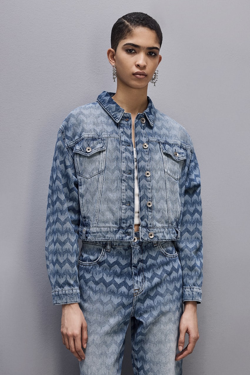 Patrizia Pepe Monogram Denim Jacket Kék | BCHFL1705