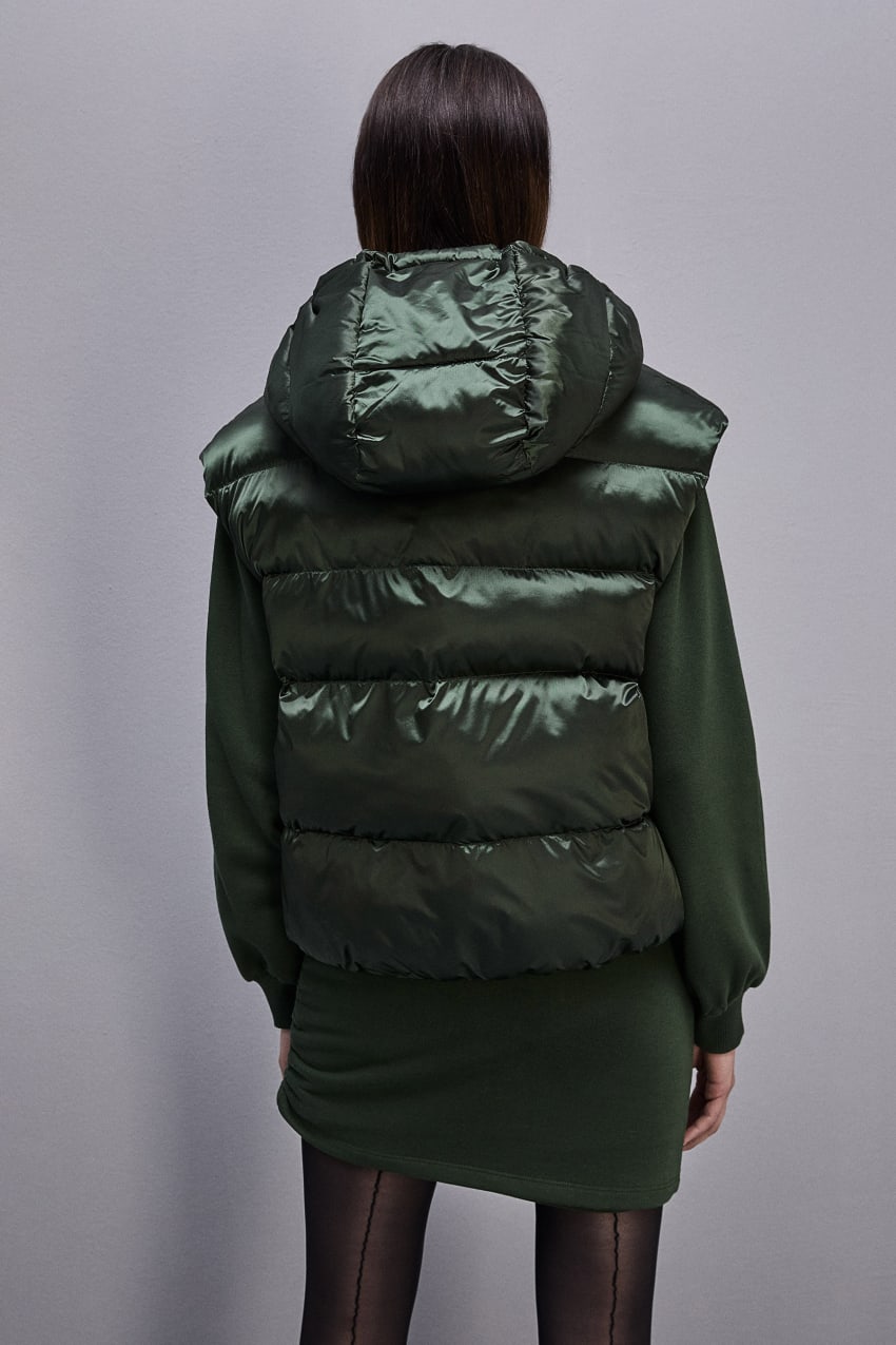 Patrizia Pepe Nylon Sleeveless Down Jacket Zöld | JXTLA4012