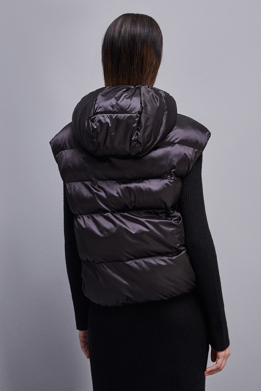 Patrizia Pepe Nylon Sleeveless Down Jacket Fekete | OLVEN4530