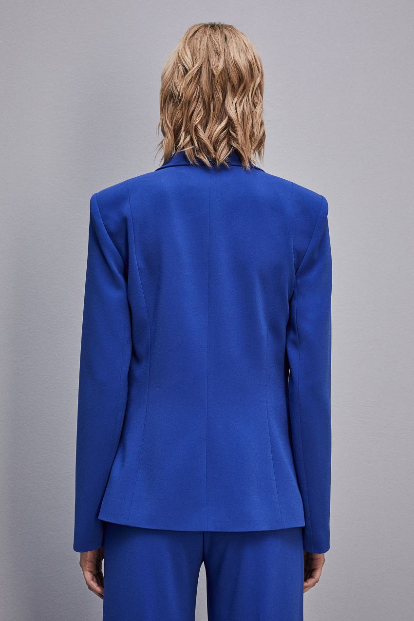 Patrizia Pepe One-button Jacket In Sablè Crepe Fabric Világos Kék | EFLCA3789