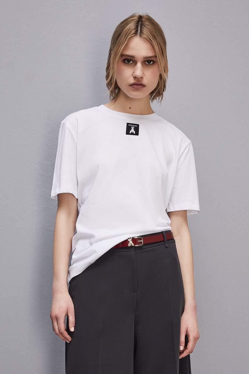 Patrizia Pepe Organic Cotton T-shirt Fehér | ANOYI0865